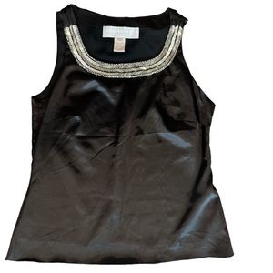 American Glamour Badgely Mischka Beaded Tank Top